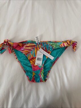 Bleu Rod Beattie Multicolor Tropical Bikini Bottoms with Turquoise Lining